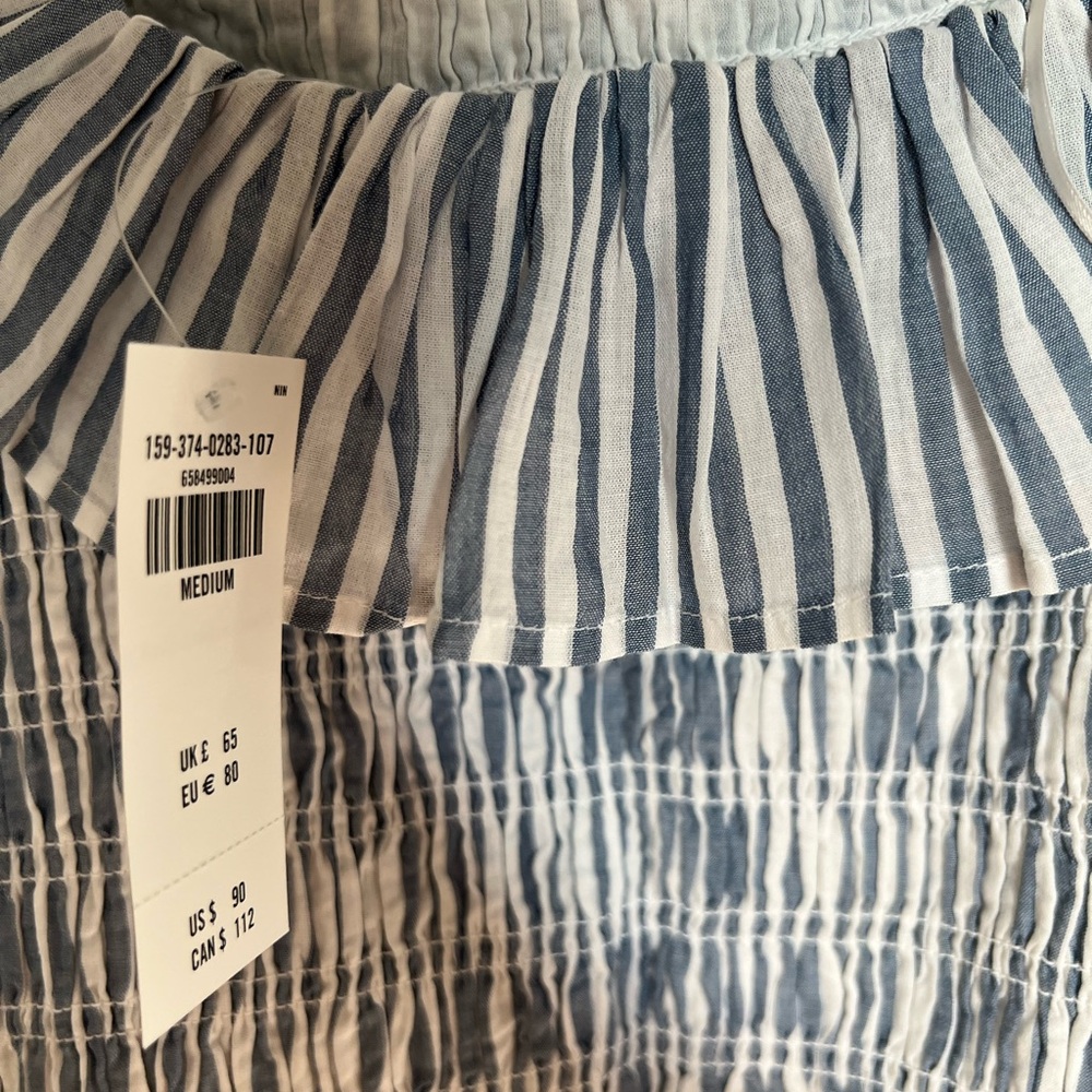 Abercrombie Off the Shoulder Smocked Mini Dress M - Picture 3 of 4